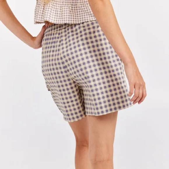 NWT WeWoreWhat Cotton Boxer Short in Whisper White Check Gingham - Picture 2 of 8